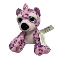 Russ Plush Little Peepers Pink Leopard Clip Animal Brooke Stuffed Animal Tags - £5.21 GBP