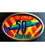 LED ZEPPELIN &#39;50TH ANNIVERSARY&quot; Commemorative Epoxy PHOTO MUSIC BELT BUCKLE - $24.09 CAD