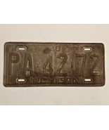 1948 Michigan License Plate #PA-42-72 - Vintage-Rustic-Man Cave-Decor-Ga... - $36.05