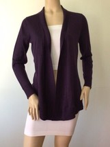Victor Alfaro Sz. M Purple 100% Wool Open Front Cardigan Sweater - £11.76 GBP