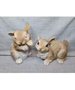 Set of 2 Easter Themed Bunny Rabbit Statues, 6&#39;&#39; Tall, 4&#39;&#39; Wide - $14.99