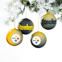 Pittsburgh Steelers NFL 3OT3824 Ball Ornament Set of 12 80mm Shatterproof - $39.60