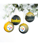 Pittsburgh Steelers NFL 3OT3824 Ball Ornament Set of 12 80mm Shatterproof - $54.33 CAD