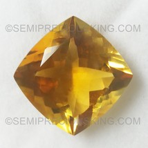 Natural Citrine Cushion Faceted Cut 13X13mm Amber Yellow Color VVS Clarity Loose - £280.39 GBP
