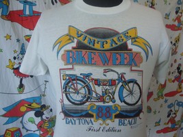 1988 Vintage Daytona Beach Bike Week Motorcycle MC Cycle Biker thin T Sh... - $69.24