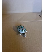 Silver Tone with Green Jewels Turtle Brooch - $34.30 CAD