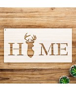 Deer Antlers Stencil Pattern for Walls and Crafts, Rustic Word Art Desig... - $21.43 CAD+