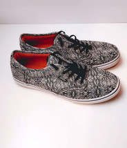 Vans Off The Wall Shoes Womens Size 7.5 Black White Paisley Sneakers - £10.94 GBP