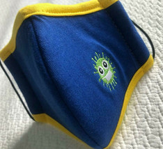 OEM New Blue &amp; Yellow Face Mask For Kids Mouth Cover Washable Adjustable Size S - £8.30 GBP