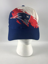 New England Patriots Logo Athletic Splash Snapback Baseball Hat Vintage - £77.86 GBP