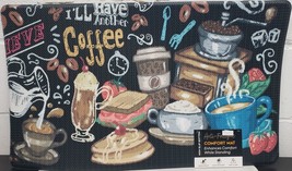 ANTI-FATIGUE Pvc Kitchen Floor Mat (18&quot; X 30&quot;) Multicolor Coffee Theme - £19.94 GBP