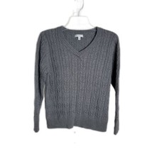 Croft&amp;Barrow Knit Long Sleeve V-Neck Sweater ~ Sz L ~ Gray - £17.92 GBP