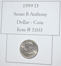 1999 D, Susan B Anthony Dollar, # 5103, vintage coins - $24.40