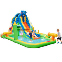 Inflatable Water Slide with Splash Pool and Climbing Wall for Oudoor Indoor wit - £296.87 GBP