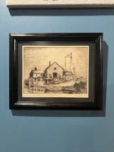Drawing by Max Douglas Framed 8”x6” Original in 8”x10” Frame Oysters Shells - $28.71