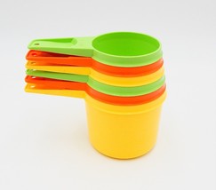 Tupperware Stacking Measuring Cups Yellow Green Orange Vintage Set of 6 - $27.99