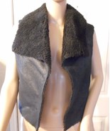 Women&#39;s Juniors Canyon River Blues Black Faux Fur Vest Size Large NEW W/... - $24.18