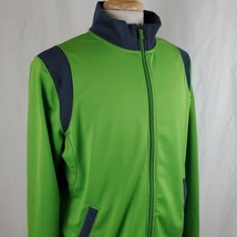 Under Armour Men&#39;s Track Jacket XL Lime Green Gray Full Zip Gym Fitness ... - $29.99