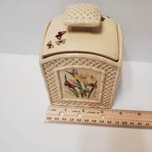 Vintage Enesco BUTTERFLY GARDEN TRELLIS Canister / Jar, Retro Cottagecore Decor image 10