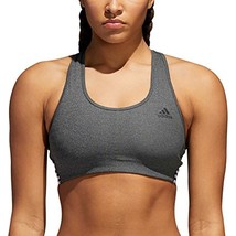 adidas Women&#39;s On Lock 3-Stripe Sports Bra DM1797 Dark Gray Size XSmall - £10.41 GBP