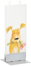 Flatyz Dog with Pink Flowers in Mouth Candle - £13.27 GBP