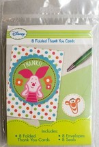 Disney Winnie The Pooh Piglet 8 Folded Thank You Cards With Seals and Envelopes  - £5.44 GBP