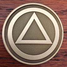Circle Triangle Serenity Prayer Bronze Recovery Medallion Coin Chip AA - £2.36 GBP
