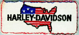 Vtg Harley-Davidson Embroidered Patch USA Map Stars &amp; Stripes 5&quot;  x 2 1/8&quot; - £20.89 GBP