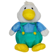 Vintage 1994 Gibson Greetings Easter Duck Overalls Plush Stuffed Animal 12&quot; - £25.69 GBP