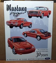 Vintage Red Mustang 30 Years Collection Tin Sign Garage Workshop Ford Motor - £18.18 GBP
