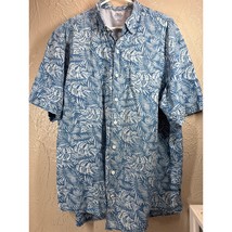 Izod Saltwater Shirt Mens Blue Short Sleeve Relaxed Classics Palm Fern S... - $372.25 MXN