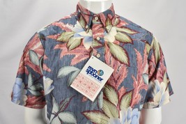Vintage 80s Reyn Spooner Shirt Magnolias Charcoal Reverse Print Medium New - £83.99 GBP