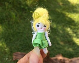 Mini Tinkerbell Art Doll, Tiny Tinkerbell Fairy, Fairy Garden, Gift For Daughter - £18.17 GBP