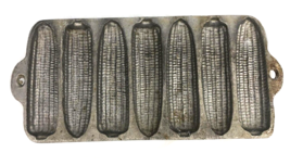 Vintage Cornbread Cast Iron Muffin Mold Bakes 7 Corn Ears Pan 12 1/2&quot; x 5 1/2&quot; - £13.66 GBP
