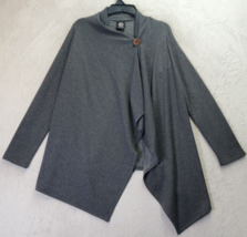 Bobeau Cardigan Sweater Womens Medium Gray Knit Long Sleeve Wrap Button Front - £13.77 GBP