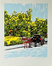 Steve Gleshberg Central Parc Cheval Carrosse En The Neige Main Signé Limitée Art - £706.34 GBP