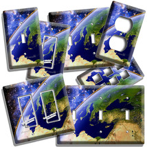 Planet Earth View From Space Light Switch Outlet Plates Stars Galaxy Room Decor - £13.10 GBP+
