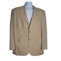 Lands&#39; End Wool 2 Button Blazer Suit Jacket ~ Sz 39R ~ Beige ~ Lined - £49.80 GBP