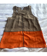 Orange &amp; brown  lightweight beaded tank top Size Sm - $9.43 CAD
