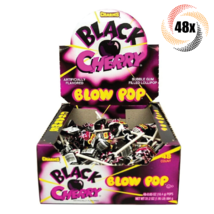 Full Box 48x Pops Charms Black Cherry Blow Pop Gum Filled Lollipops | .65oz - £19.17 GBP