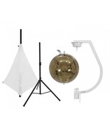 EUROLITE Set Mirror Globe 11 13/16in Gold With Tripod And Sailing White - £169.87 GBP