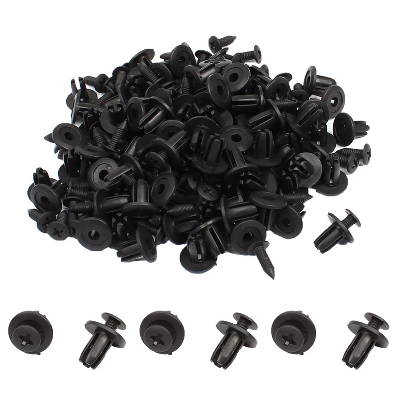 Hole Plastic Rivets Fasteners Clips Universal 6mm Car Accessories Auto F... - £9.67 GBP