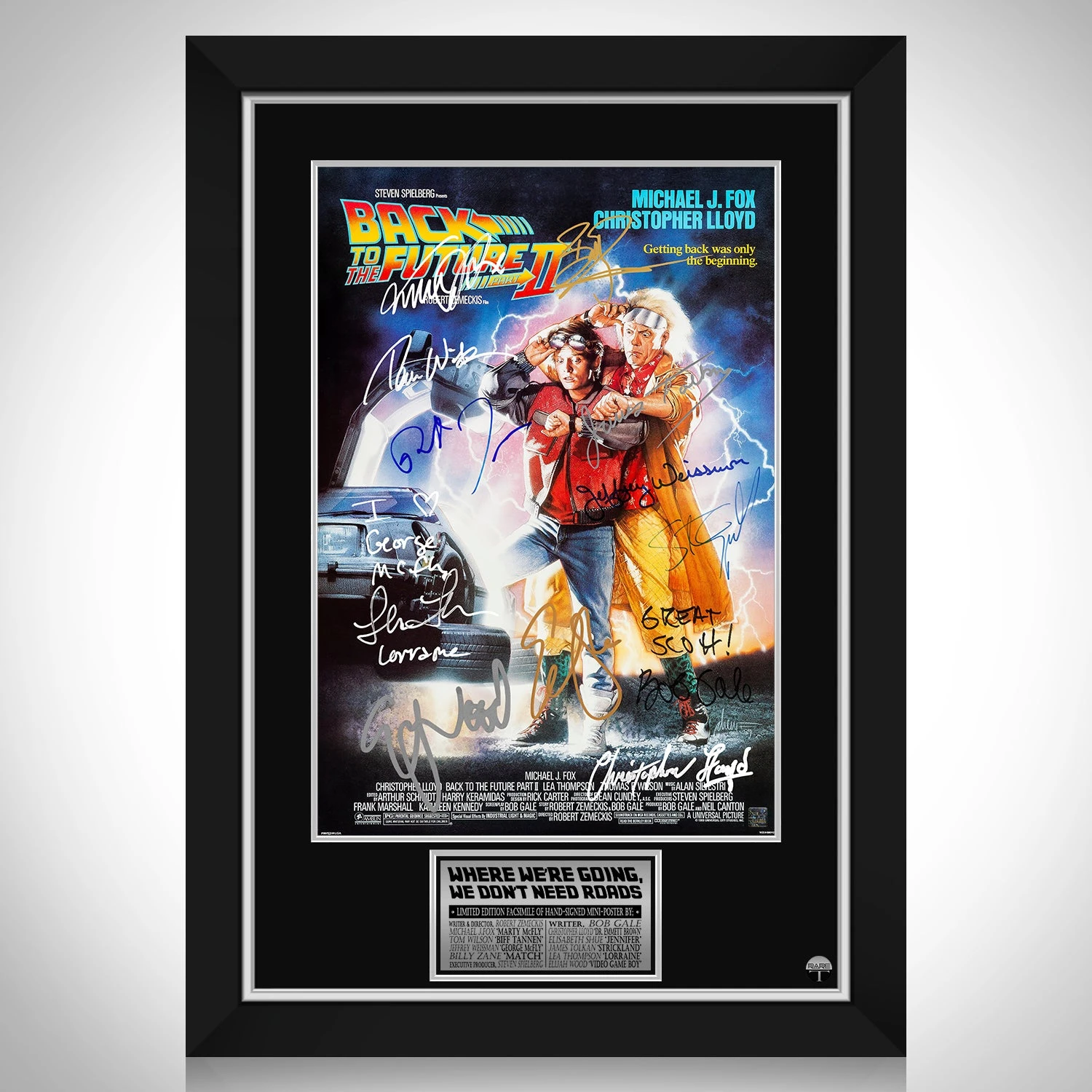 Back To The Future 2 Mini Poster Limited Signature Edition Custom Frame - £243.05 GBP
