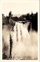 Snoqualmie Falls Washington Lodge at Left RPPC Ellis Photo Postcard V19 - £9.54 GBP