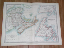 1907 Antique Map Of Maritimes New Brunswick Nova Scotia Newfoundland Canada - £22.80 GBP