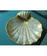 STANGL POTTERY GOLDEN SEA CLAM SHELL NAUTICAL DISH # 4020, 1970s USA - €107,42 EUR