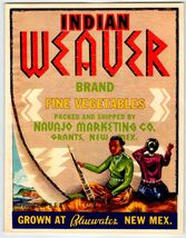 Indian Weaver Brand Vintage Vegetables Crate Label Bluewater New Mexico ... - $8.90