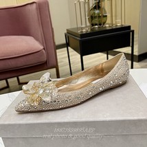 Women&#39;s full diamond Single shoe luxury crystal flower high heel wedding shoes e - £243.54 GBP