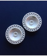 Pair of 50s Lindshammar white taper candle holders by Gunnar Ander - $47.85 CAD