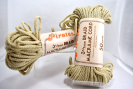 Vintage Pirates Macrame Cord 3 1/2mm 50 yds Tan Lot of 2 New old stock NOS - £7.46 GBP